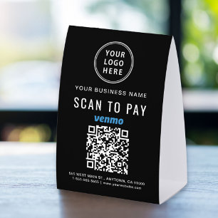 Plaque De Table Code QR Venmo Logo Entreprise Scannez Pour Payer