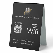 Code QR Wifi Noir moderne avec votre logo d'entrep