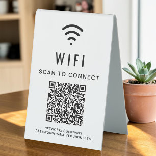 Plaque De Table Code QR WiFi : Scannez pour vous connecter