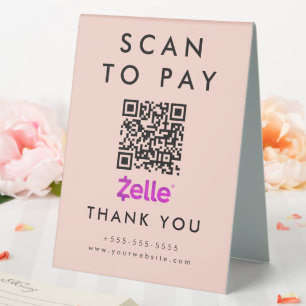 Plaque De Table Code QR Zelle de paiement par balayage professionn
