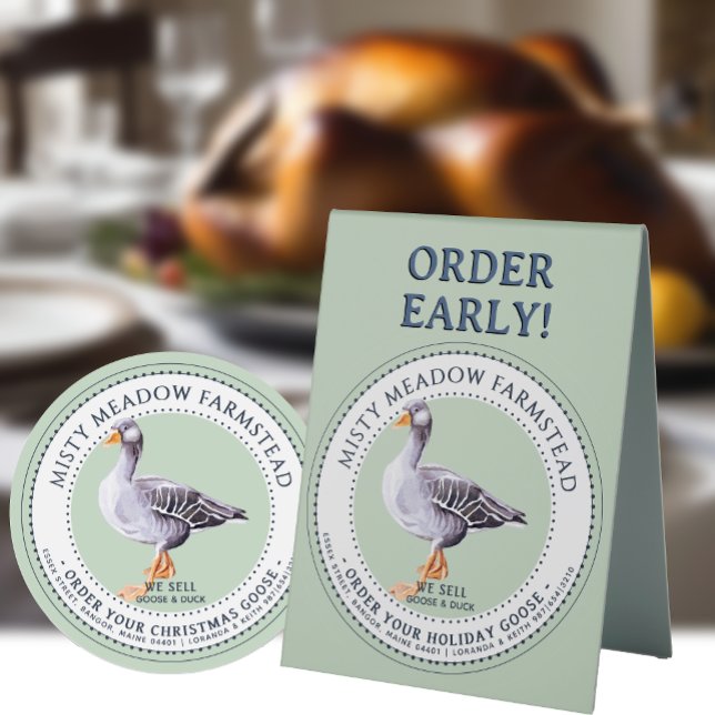 Plaque De Table Commande du marché agricole Votre oie de vacances  (Créateur téléchargé)