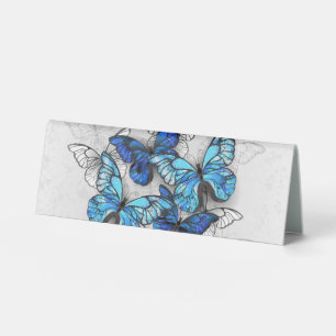 Plaque De Table Composition des White and Blue Butterflies