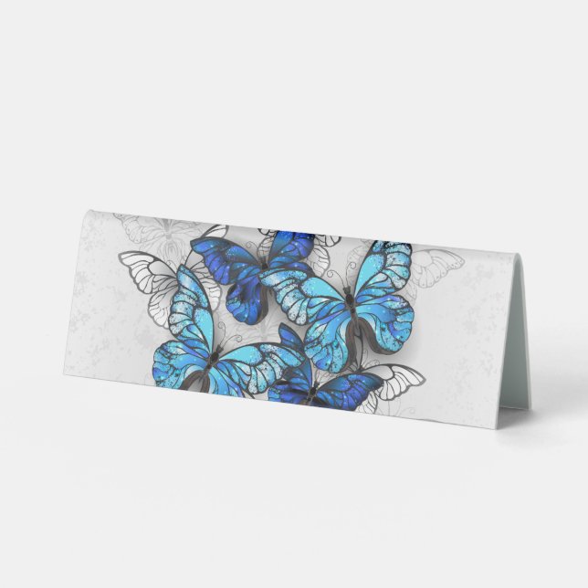 Plaque De Table Composition des White and Blue Butterflies (Recto)