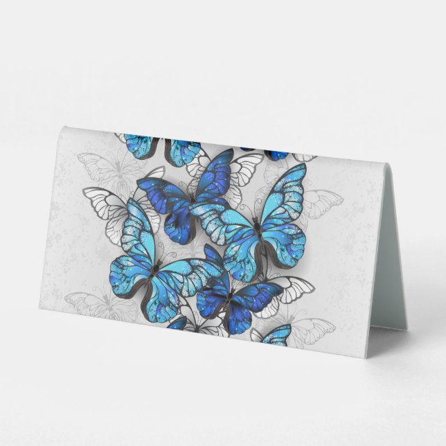 Plaque De Table Composition des White and Blue Butterflies (Recto)