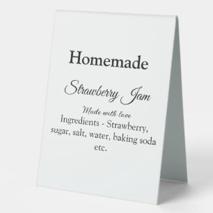 Plaque De Table Confiture de fraise maison faite avec amour ajoute