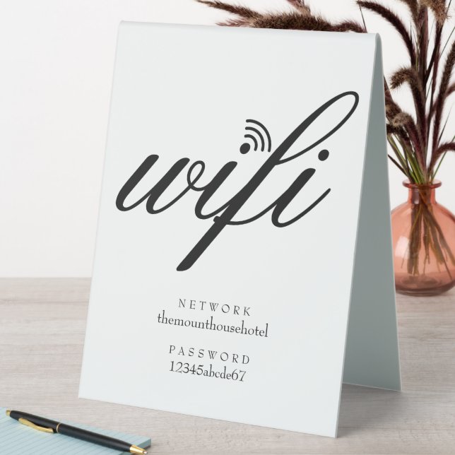 Plaque De Table Connexion réseau Wifi et mot de passe (En SItu (Tableau))