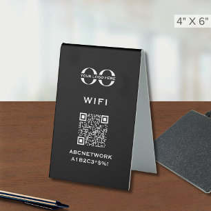 Plaque De Table Connexion Wi-Fi Code QR Panneau d'affichage du log