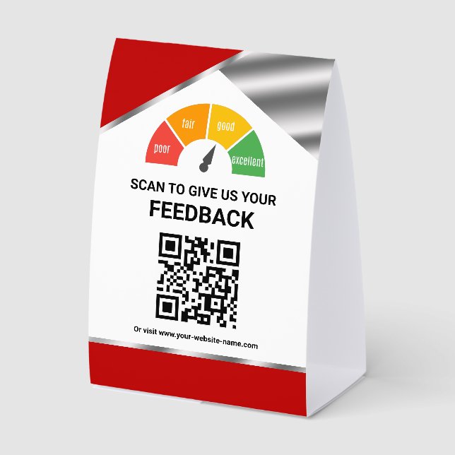 Plaque De Table Contactless QR Code Customer Feedback (Recto)