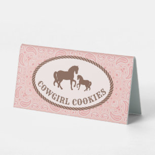 Plaque De Table Cookies de fille Autocollant ovale du cheval