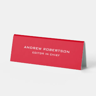Plaque De Table Couleur rouge clair élégant minimaliste simple