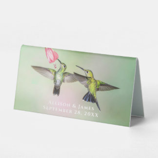 Plaque De Table Couple de colibri volant ensemble personnalisé