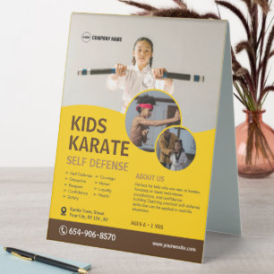 Plaque De Table Cours de karaté pour enfants sur mesure