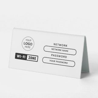 Plaque De Table Create Your Own Business Logo Free wifi Zone