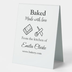 Plaque De Table Cuit avec amour boulangerie entreprise ajouter nom