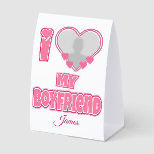 Plaque De Table Custom I Love My Boyfriend - Ajouter photo et nom