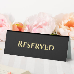 Plaque De Table Custom Modern Black Gold Réservé Restaurant Événem