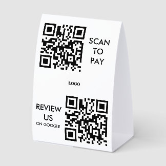 Plaque De Table custom pay and review qr code