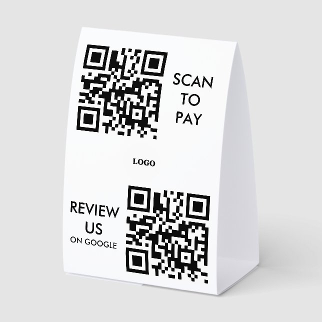 Plaque De Table custom pay and review qr code (Recto)