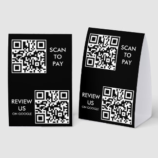 Plaque De Table custom pay and review qr code