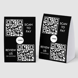 Plaque De Table custom pay and review qr code