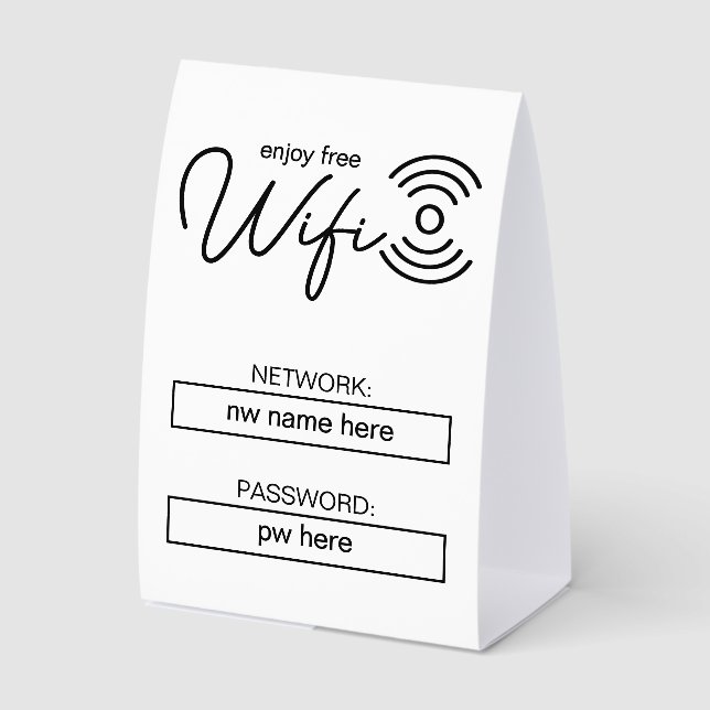 Plaque De Table Custom Vacation Rentals Home Wifi Instructions (Recto)