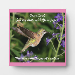 Plaque de table de colibri avec de l'Easel