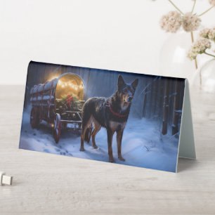 Plaque De Table Décor de Noël Kelpie Snowy Sleigh
