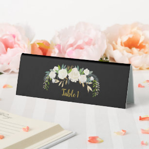 Plaque De Table Décor de réception Mariage de automne Gold & Black