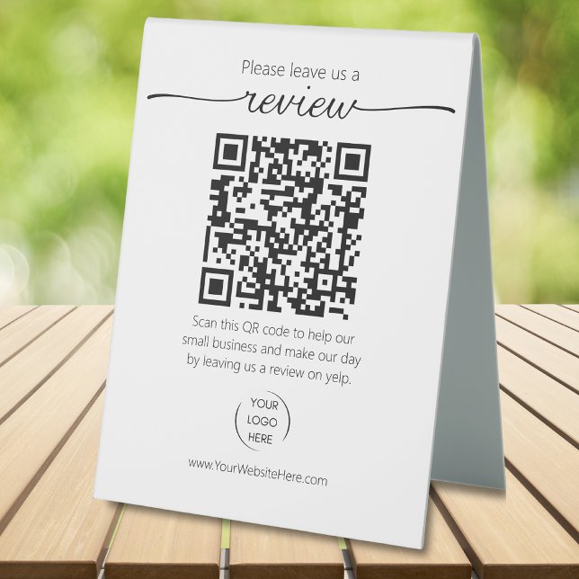 Plaque De Table Demande d'avis sur une petite entreprise via code  (Créateur téléchargé)