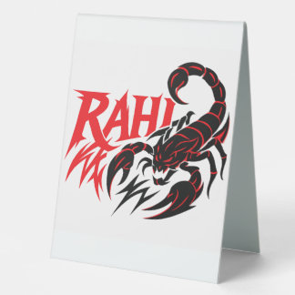 Plaque De Table Design agressif de scorpion sur une tente de table