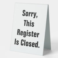 Désolé, Cette Caisse Est Fermée Double Face Blanch