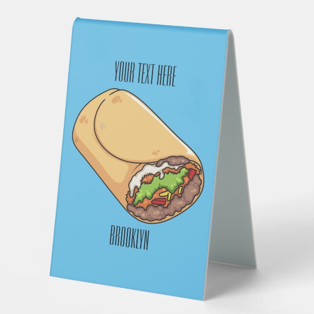Plaque De Table dessin animé de Burrito (Recto)