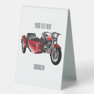 Plaque De Table dessin animé de la moto Sidecar