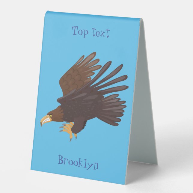 Plaque De Table dessin humoristique d'aigle royal (Recto)