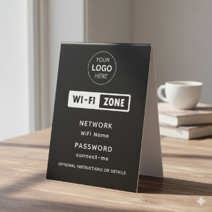 Plaque De Table Détails du réseau WiFi et du mot de passe du logo