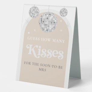 Plaque De Table Devinez combien de baisers Mariage Disco Ball