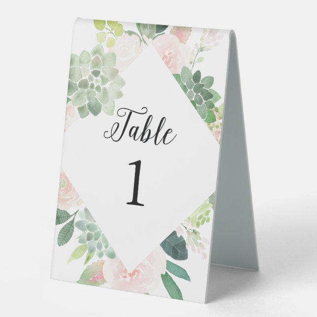 Plaque De Table DEVON Succulent de la verdure Numéro de tableau (Recto)