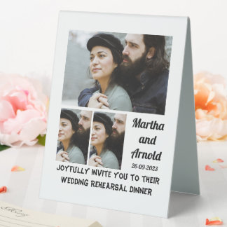Plaque De Table Dîner de répétition mariage personnalisé 3 Collage