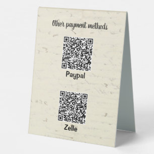 Plaque De Table Document Vintage à code QR à deux côtés personnali