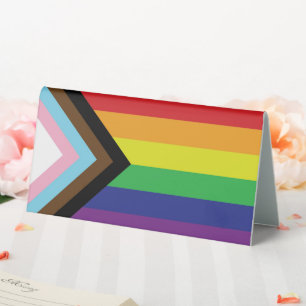 Plaque De Table Drapeau progressiste LGBTQIA