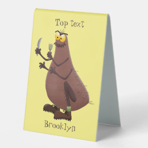 Plaque De Table Drôle affamé pulette affamée dessin animé