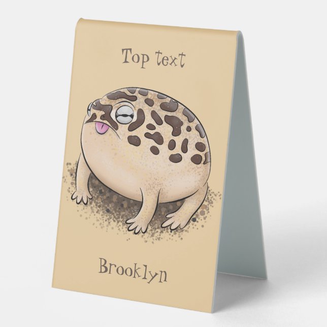 Plaque De Table Drôle dessin de grenouille à pluie dans le désert (Recto)