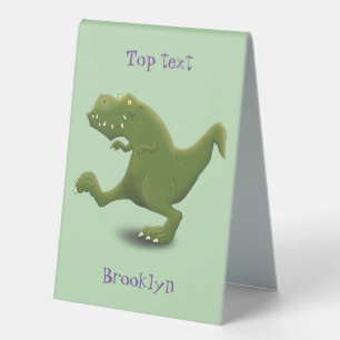 Plaque De Table Drôle T rex dinosaure dessin animé humour