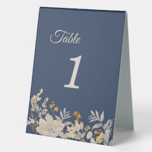 Plaque De Table Dusty Blue Autumn Boho Numéro de table Tente Signa