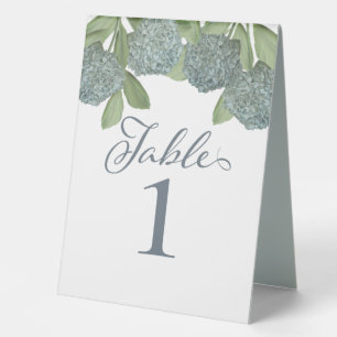 Plaque De Table Dusty Blue Botanical Calligraphy Elégante Réceptio