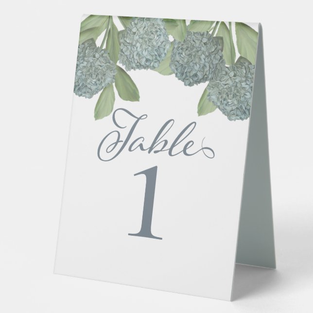 Plaque De Table Dusty Blue Botanical Calligraphy Elégante Réceptio (Recto)