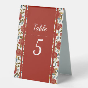 Plaque De Table Dusty Elegant Golden Red Rose Mariage
