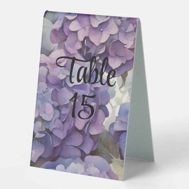 Plaque De Table Dusty Purple hydrangée rose (Recto)