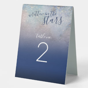 Plaque De Table Écrit dans les étoiles Celestial Navy Galaxy Maria