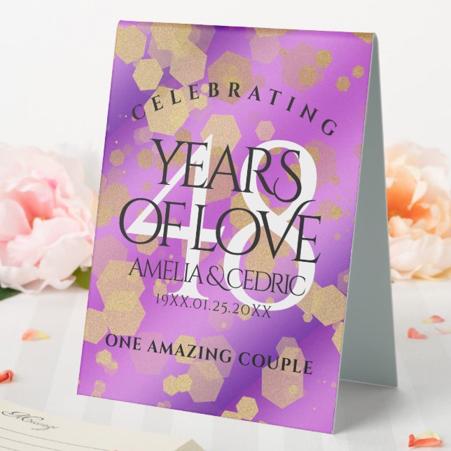 Plaque De Table Élégant 48e anniversaire de Mariage d'Améthyste (In SItu (Mariage))